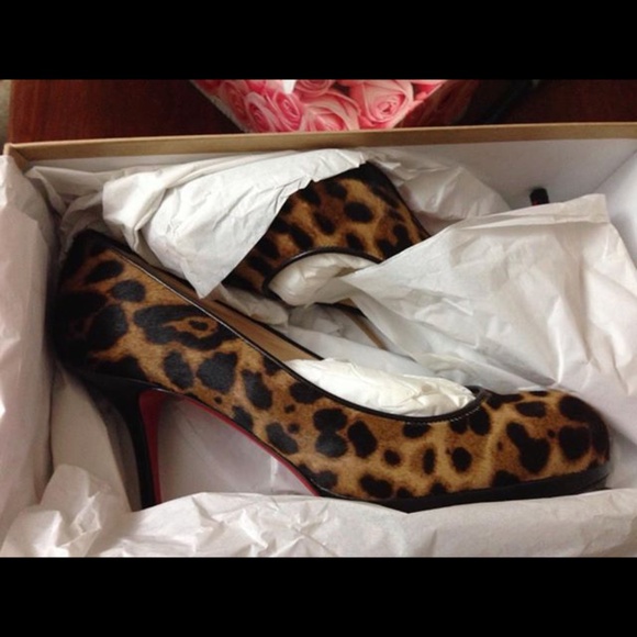 Nwt: Christian Louboutain prorata 90 leopard print size 37 - Picture 1 of 4